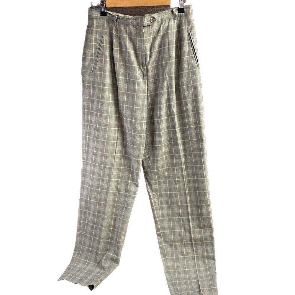 AUSTIN REED Classic Ladies Viscose Cotton Plaid Dress Pants Slacks Size 12